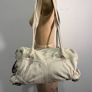 Dutchy artisan leather shoulder bag with jacquard lining